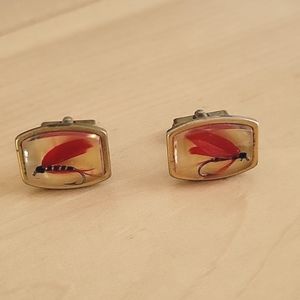 Vintage Red Fishing Lure Cufflinks